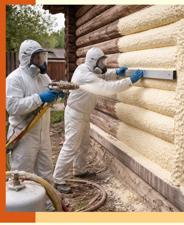 Утепление бревенчатого дома ППУ в Ялуторовске эффективной изоляцией