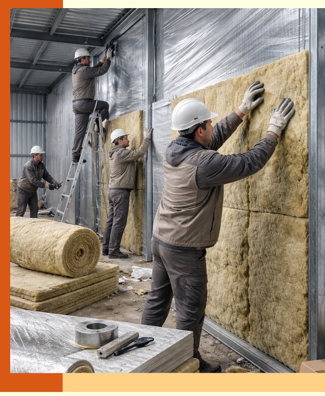 Утепление металлического склада в Ялуторовске: теплоизоляция и герметизация