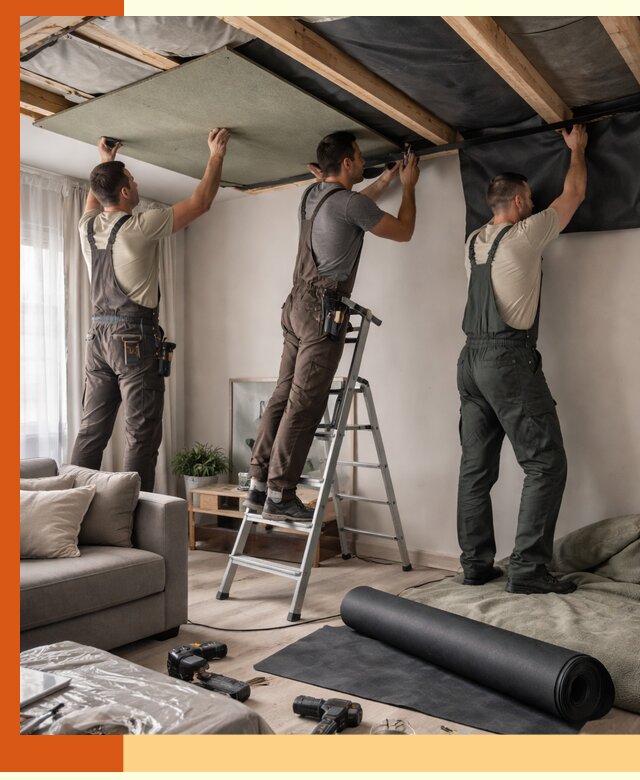 Шумоизоляция потолка в Ялуторовске — профессиональное устранение шумов