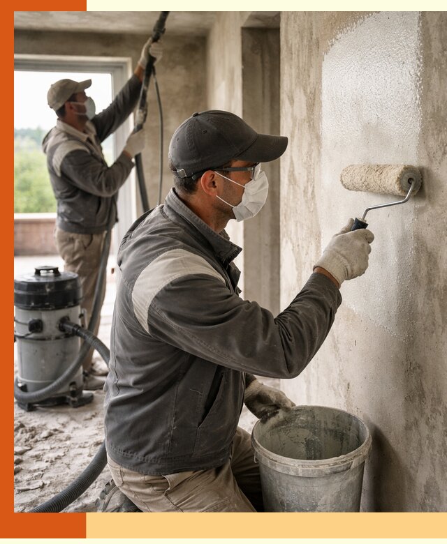 Подготовка поверхности под напыление утеплителя в Ялуторовске